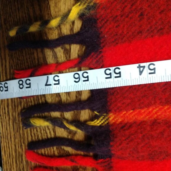 Vintage Faribo Throw Blanket Plaid Red/Black 55" x 53" - Picture 3 of 6